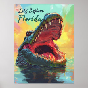 Levendig Alligator-avontuur in Florida Poster