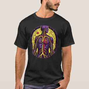 Levendig anatomisch hart t-shirt