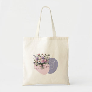 Levendig Aster Maagd Constellatie Romantisch Ontwe Tote Bag
