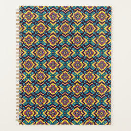 Levendig Azteeks geometrisch bloemenpatroon Planner