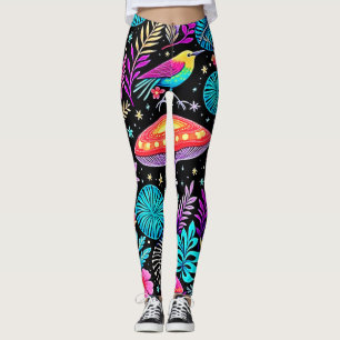 Levendig Betoverd Bos Paddestoel Kunstwerk Leggings