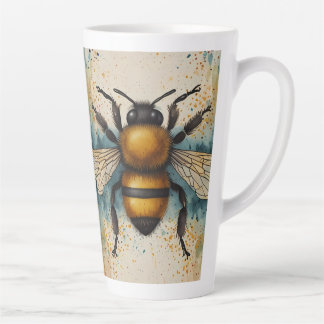 Levendig bijenaquarelpatroon latte mok