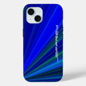 Levendig Blauw Groen Starburst Personaliseer Naam Case-Mate iPhone Case (Achterkant)