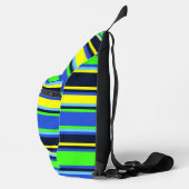 Levendig blauw, Limoen en geel gestreepte naaitas Sling Bag (Rechts)