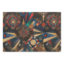 Levendig blauw "Oude inheemse kronieken" wrap