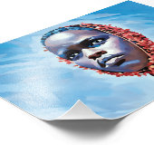 Levendig blauw portret foto afdruk (Hoek)