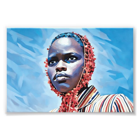 Levendig blauw portret foto afdruk (Voorkant)