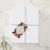 Levendig Bloem Kader Ontwerp Cadeaulabel (Met Touw)