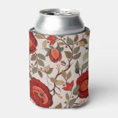 Levendig bloembehang: met de hand getekende patron blikjeskoeler (Blikje Voorkant)