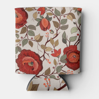 Levendig bloembehang: met de hand getekende patron blikjeskoeler