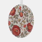 Levendig bloembehang: met de hand getekende patron glas ornament (Voorkant Rechts)