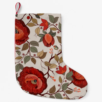 Levendig bloembehang: met de hand getekende patron kleine kerstsok