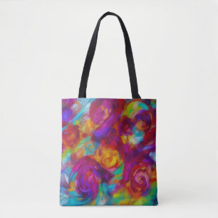 Levendig bloemen abstracte kunst Tas