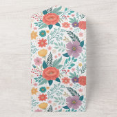 Levendig bloemenall-over printpatroon all in one uitnodiging (Buitenkant)