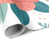 Levendig bloemenall-over printpatroon cadeaupapier (Rol Hoek)