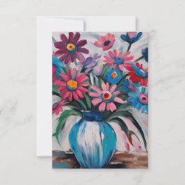 Levendig bloemenontwerp bedankkaart