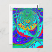 Levendig Bloemenpatroon: Braziliaanse eerbetoon Ee Briefkaart (Voorkant / Achterkant)