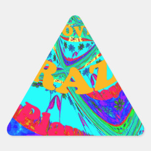 Levendig Bloemenpatroon: Braziliaanse eerbetoon Ee Driehoek Sticker