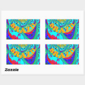 Levendig Bloemenpatroon: Braziliaanse eerbetoon Ee Rechthoekige Sticker (Vel)