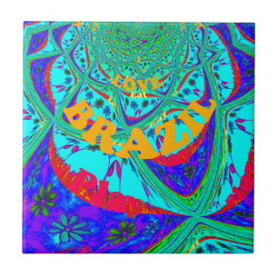 Levendig Bloemenpatroon: Braziliaanse eerbetoon Ee Tegeltje