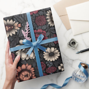 Levendig bloemenpatroon met gemengde kleuren cadeaupapier