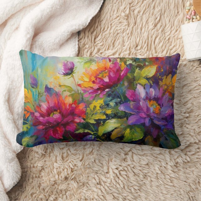  levendig bloemenschilderij kussen (Deken)