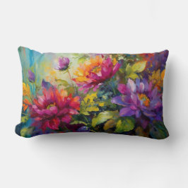 levendig bloemenschilderij kussen