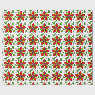 Levendig Bloemmotief Cadeaupapier