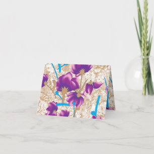 Levendig bloemmotief met paarse en blauwe f aankondiging