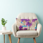 Levendig bloemmotief met paarse en blauwe f kussen (Stoel)