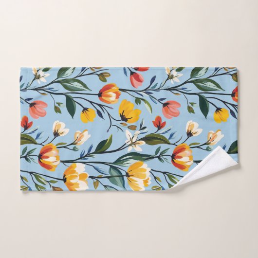 Levendig bloemmotief ontwerp bad handdoek (Handdoek)