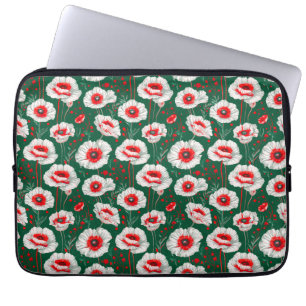 Levendig bloempatroon laptop sleeve