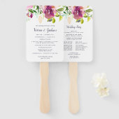 Levendig Bloom Trouwprogramma Handwaaier (Voorkant en achterkant)