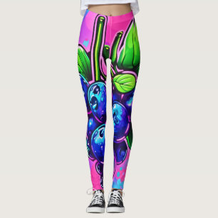Levendig Blueberry-kunstwerk Leggings