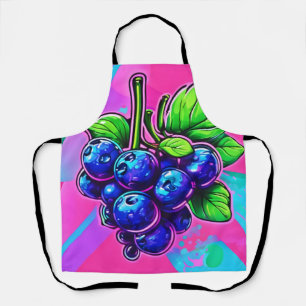 Levendig Blueberry-kunstwerk Schort