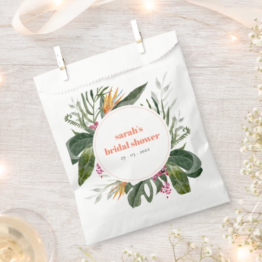 Levendig Blush Boho Tropisch Bloemen Vrijgezellenf Bedankzakje (Geknipt)