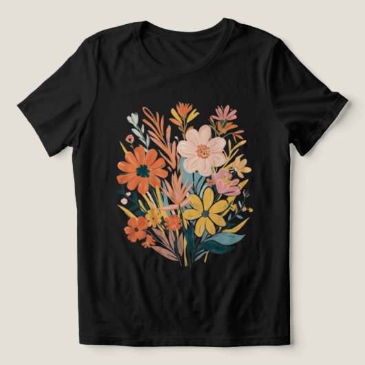 Levendig Boho Bloemenboeket Tri-Blend Shirt (Design voorkant)