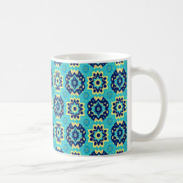 Levendig Boho Chic geometrisch bloemenpatroon Koffiemok