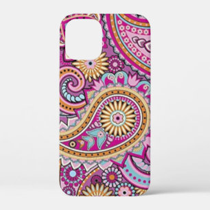 Levendig Boho Paisley Bloemmotief Kleurrijke Kun iPhone 12 Mini Hoesje