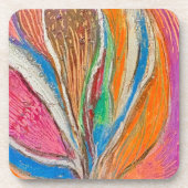 Levendig botanisch ontwerp l Harde plastic onderze Bier Onderzetter (Voorkant)