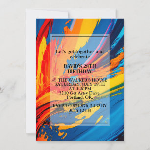 Levendig Canvas Schilderen Verjaardagsfeest Kaart