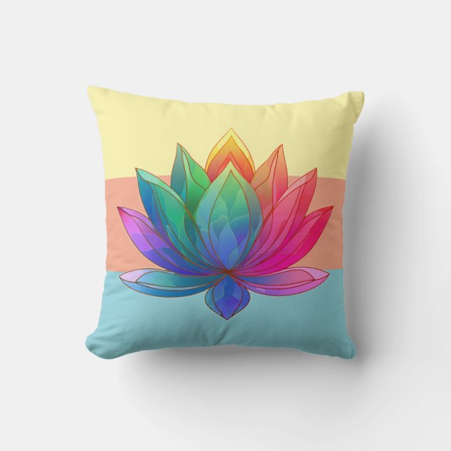 Levendig Chakra Lotus Meditatiekussen Kussen (Voorkant)