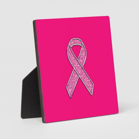 Levendig chroom glitter Style Roze lintbewustzijn Fotoplaat (Voorkant)