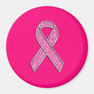 Levendig chroom glitter Style Roze lintbewustzijn Magneet
