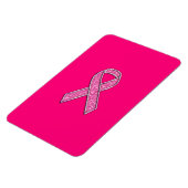Levendig chroom glitter Style Roze lintbewustzijn Magneet (Linkerzijde)