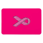 Levendig chroom glitter Style Roze lintbewustzijn Magneet (Horizontaal)