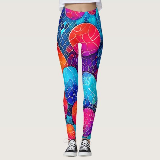 levendig cirkelpatroon leggings (Voorkant)