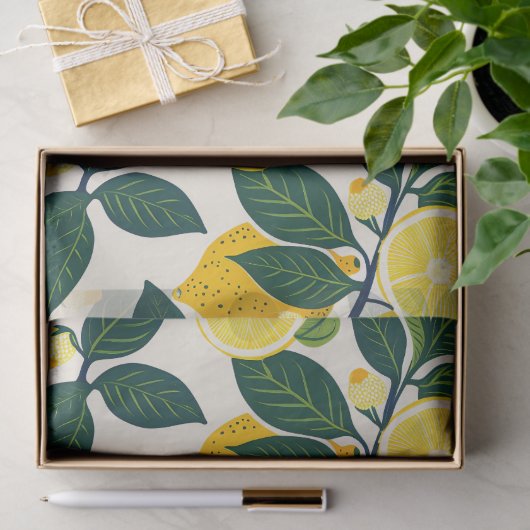 Levendig citroenboompje tissuepapier (Geschenk)