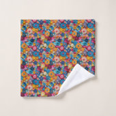Levendig Collectie van Kleurrijke Button Flowers Bad Handdoek (Wasdoekje)