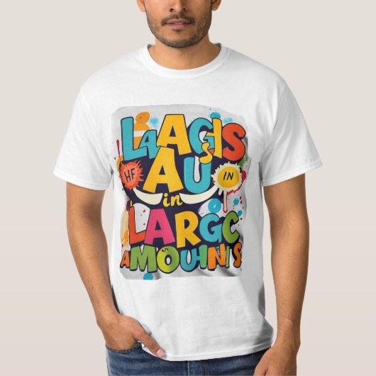 Levendig Confetti T-shirt - Lachen in grote hoevee (Voorkant)
